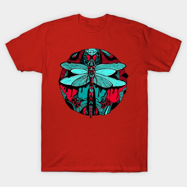 Turqred Circle of the Dragonfly T-Shirt by kenallouis